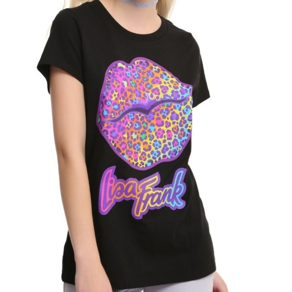Lisa Frank Tops - Lisa Frank Lips Cheetah Rainbow Tee